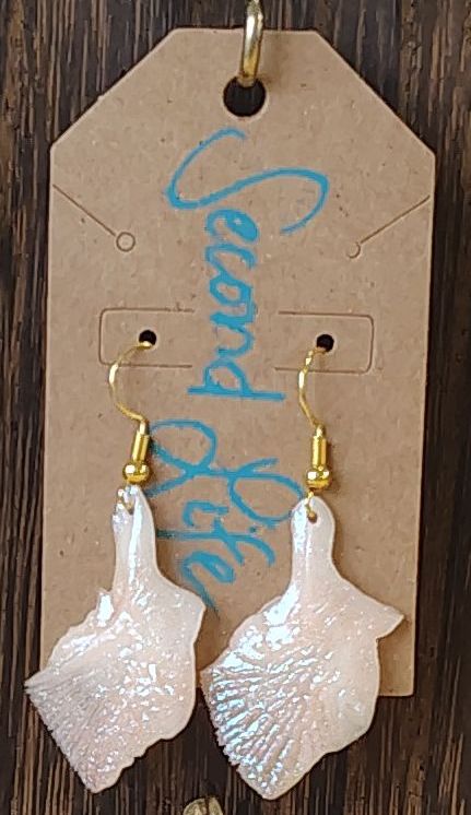 Garfish scale earrings