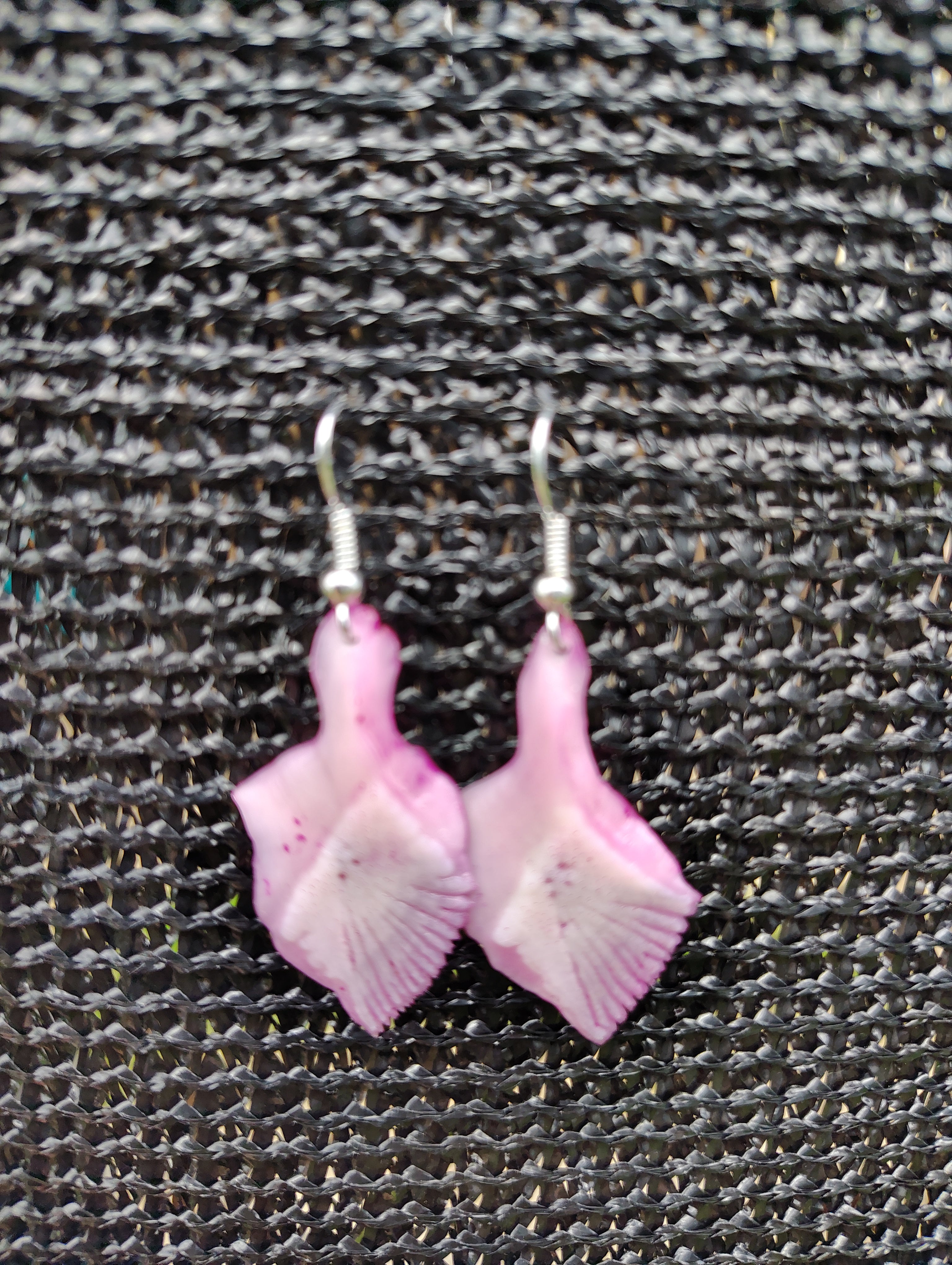 Garfish scale earrings